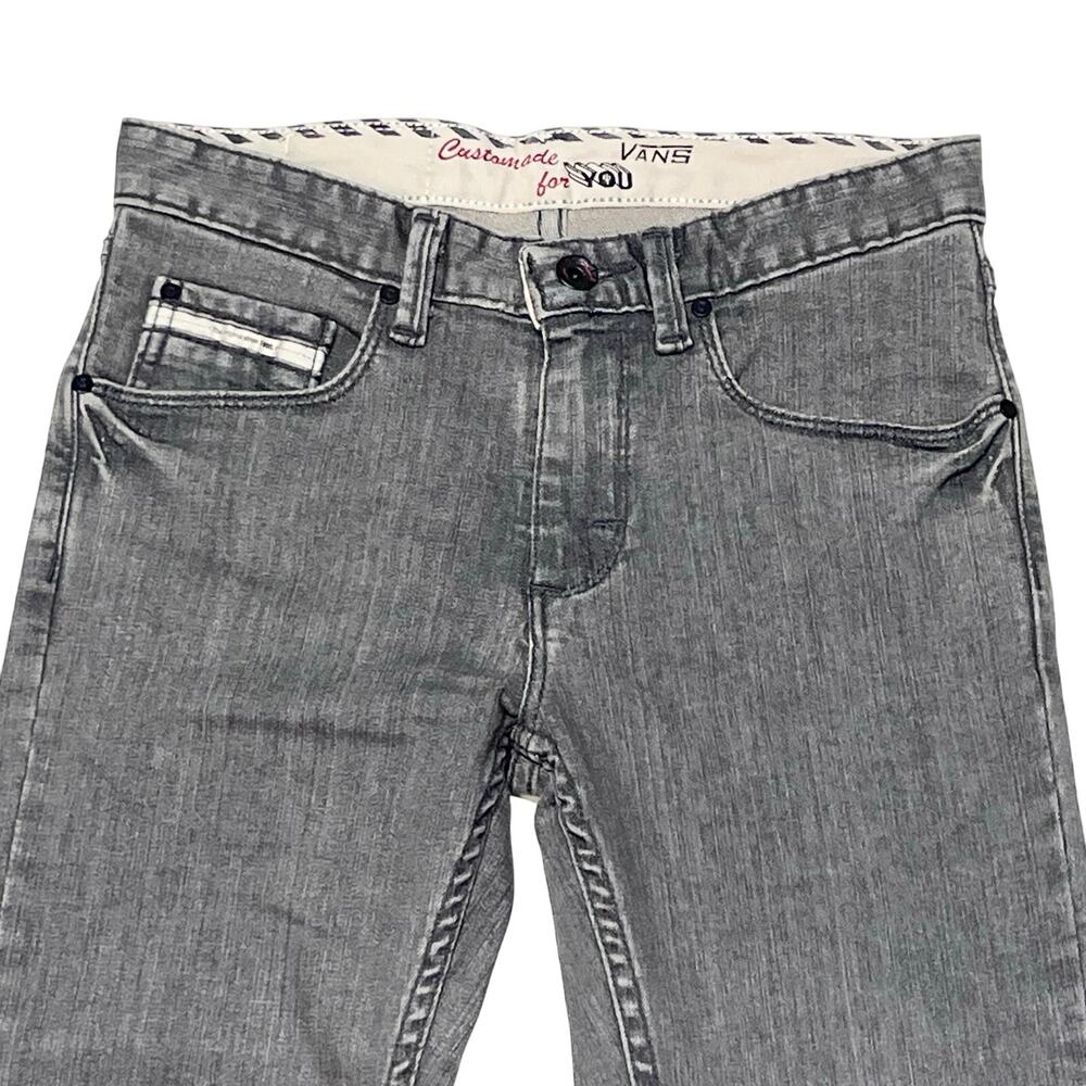 Vans Off The Wall Jeans Custom Made For You V66 Slim Fit 26x27 Gray Low Rise New - Picture 2 of 10